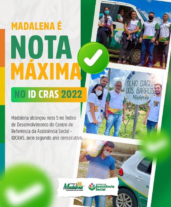 Madalena é Nota Máxima no ID CRAS 2022